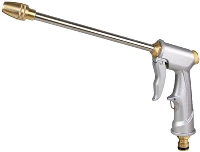 Waterpistool-drukspuit- Upgrade Lange Gietlans - Heavy Duty Hogedruk Tuinspuit van Metaal - Verstelbare Spuitkop - Tuinspuitpistool voor Auto wassen, Planten water geven, Terrasreiniging en Huisdieren - 3/4 Inch Universele Aansluiting
