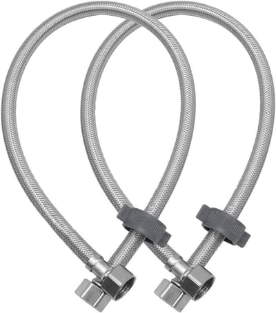 Flexibele RVS Gewoven Slang 1.2 cm voor Badkamer en Keuken - Set van 2 Stukken, Duurzaam en Hittebestendig