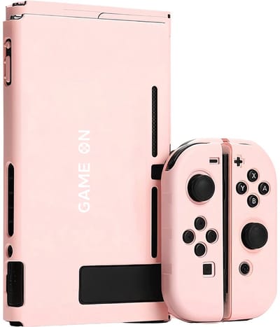 Xainy – Hard Case roze geschikt voor Nintendo Switch | Switch-games accessoires | beschermhoesje / cover voor de Nintendo Switch consoles | Screen protector & joycons pro controller grip inbegrepen | cadeau geschenk voor haar