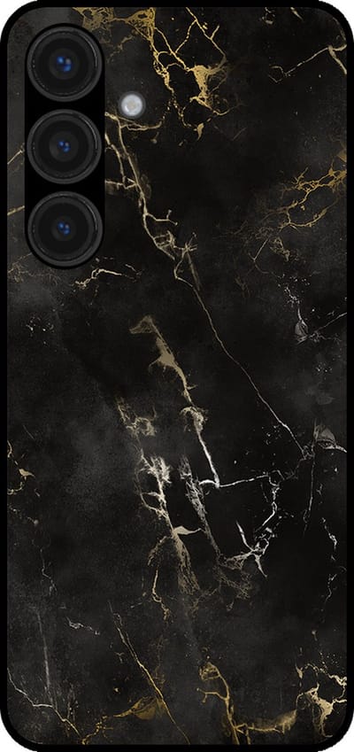 Smartphonica Telefoonhoesje geschikt voor Samsung Galaxy S24 met marmer opdruk - TPU backcover case marble design - Zwart geschikt voor Samsung Galaxy S24