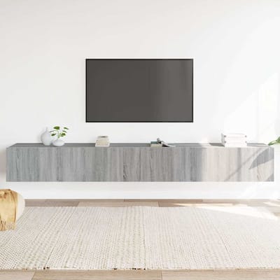 vidaXL - 3-delige - Tv-meubelset - bewerkt - hout - grijs - sonoma - eikenkleurig