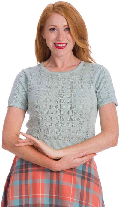 Dancing Days - BOW KNIT Top - S - Groen