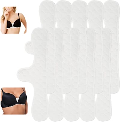 Herbruikbare katoenen bh-inserts voor zweetbescherming, ademend en extra zacht, ideaal voor sporten en borstvoeding, set van 10 stuks