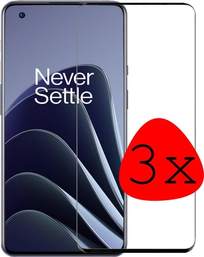 Screenprotector - 3 Stuks Geschikt voor OnePlus 10 Pro - Full Cover - Beschermglas - Gehard Glas - Tempered Glass - Screen Protector