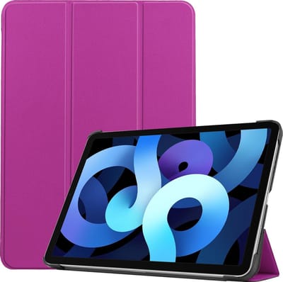 Hoesje - Geschikt voor Apple iPad Air 4 (2020) - 10.9 inch - 4e Generatie - Dun & Stevig - Hardcover Book Case - Trifold Bookcase Hoes - Hard Cover - Tablethoes - Paars