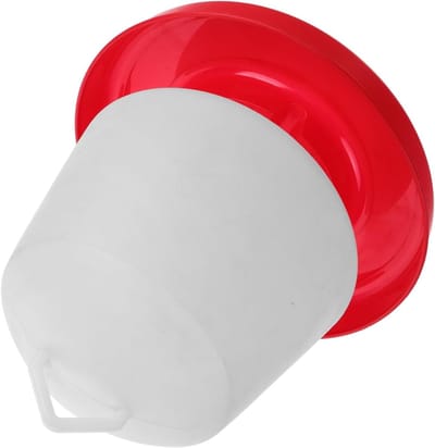 Voerbak Kippen - Pluimvee voerbak - Voedselvoorziening - Zonbestendig en stevig - 33 x 33 x 30 cm - Wit