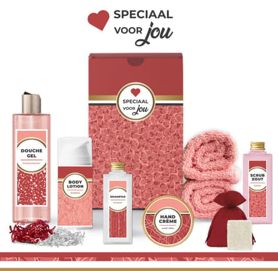 Geschenkset "Speciaal voor jou" - 8 producten - 785 gram | Giftset voor haar - Luxe cadeaubox - Wellness Set – Cadeaupakket - Cadeau vrouw – Vriendin – Zus – Moeder – Mama – Moederdag – Verjaardag – Kerstpakket – Kerstcadeau - Roze - Kerst Geschenk