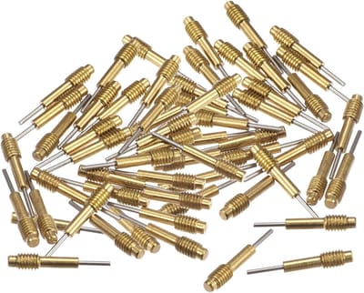 60 stuks vervangingspennen voor polshorloges met penuitdrukkingsgereedschap, 0,8 mm metalen verbindingsstiften en M3 x 0,5 schroefdraad in goud