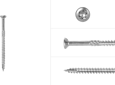 Wovar Tuinschroeven RVS 410 4 x 60 mm Torx 20 Deeldraad | Doos 200 Stuks | Houtschroeven