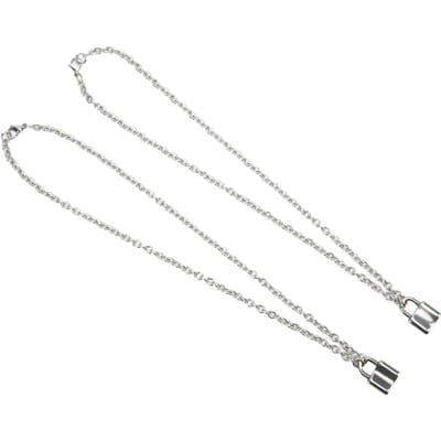 2PCS Collier Cadenas 50cm Acier Inoxydable Anti-Allergique Personnalisé Chaîne Cadenas Collier pour Femmes white