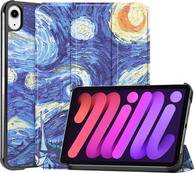 Hoesje - Geschikt voor Apple iPad Mini 6 (2021) - 8.3 inch - 6e Generatie - Dun & Stevig - Hardcover Book Case - Trifold Bookcase Hoes - Hard Cover - Tablethoes - Sterrenhemel