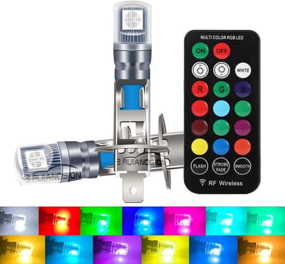 RGB LED Mistlamp voor Auto Interieur met 16 Kleuren en Afstandsbediening (2 Stuks)