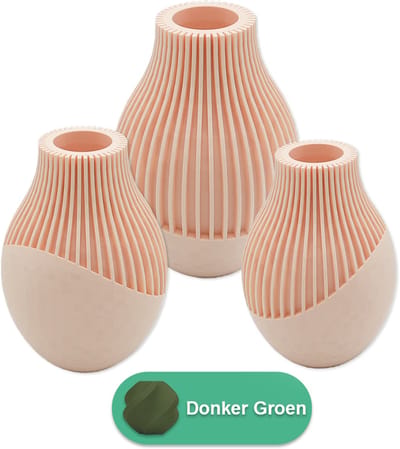 Ayra organische vaas – Decoratieve vaas - Donker Groen - 3d geprinte vaas – geschikt voor droogbloemen - 20CM