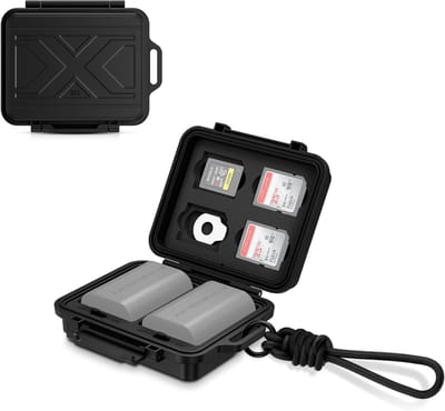 Compacte opbergdoos voor camera-accessoires - Geschikt voor 4 SD-kaarten, 3 CFexpress Type-A kaarten en 2 camera-batterijen, ideaal voor fotografen en videomakers