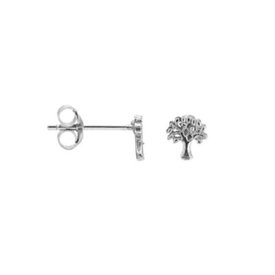 Karma Symbols oorbel M1527 Tree of Life Zilver