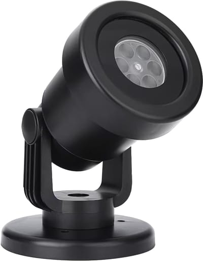 ENTAC LED Kerst Projector - 6W - Vast Sneeuwvlok Patroon - Voor Binnen & Buiten - IP44 - Gevel- & Muurverlichting - Projectie Lamp - Met Grondpin & Voet