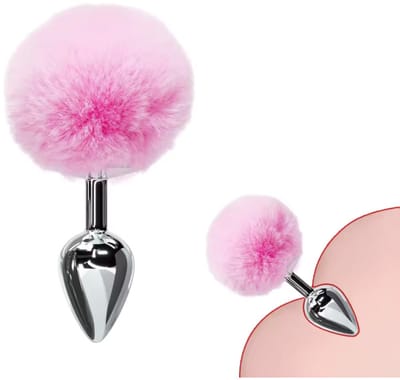 CHPN - Buttplug - Butt plug - Anaal plug - Lichtroze - Fluffy buttplug - Konijnenstaartje - BunnyTail - Sexy Konijnenstaart - Erotiek - Anaal - Sextoy