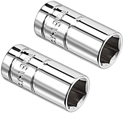 Dailygoods- Ondiepe Socket - 2 Stuks - 1/4 Inch x 8 mm - Chroom-Vanadium Staal - Corrosiebestendig - Hoge Sterkte - Slijtvast Ontwerp - Dopsleutel