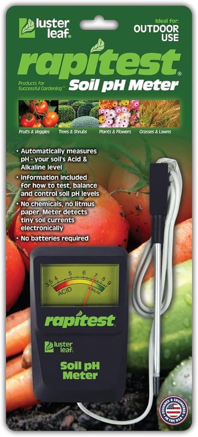 Bodem pH Meter - Grondmeter Tuin - Planten Verzorgen - Snelle Nauwkeurige Meting - 6 x 12 x 3 Inch