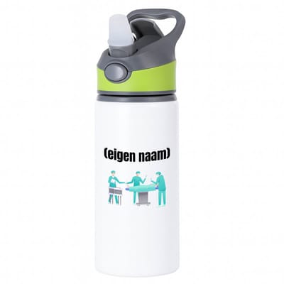 Hacebo® - chirurgen met eigen naam waterfles met rietje groen - Chirurg - Patiënten/doktoren - collega's - verjaardag - afscheidscadeau - geschenk - kado - water fles - 650ML
