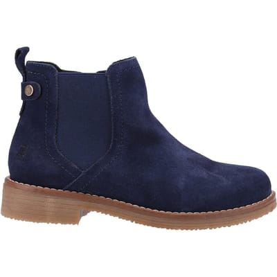 Hush Puppies Maddy Wide Dames Suède Marineblauwe Platte Chelsea Laarzen