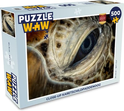 Puzzel Close-up karetschildpaddenoog - Legpuzzel - Puzzel 500 stukjes