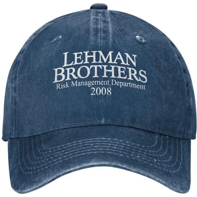 Lehman Brothers Risicobeheer 2008 Baseballpet Bank Faillissement Truckerpet Tennis Skate Snapbackpet Dames Baseballpetten Adjustable marineblauwe kleur