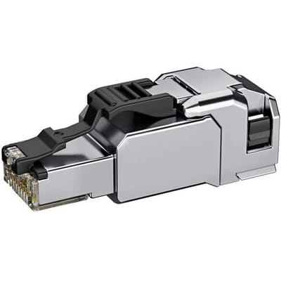 Telegärtner 100039916 Op het veld aansluitbare RJ45-connector MFP8-SL T568 B CAT.6A, AWG24/1-AWG22/1, AWG27/7-AWG22/7 100039916 Stekker Zilver 1