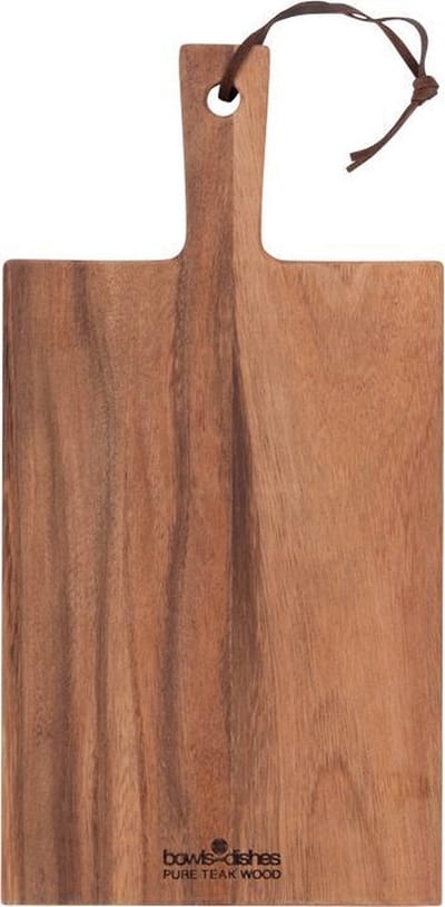 Bowls and Dishes Pure Teak Wood Borrelplank | Tapasplank | Serveerplank 39 x 20 x 2 cm | BBQ cadeautip!