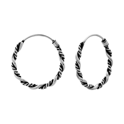 WeLoveSilver - zilveren oorringen - gedraaid - 925 zilver - geoxideerd