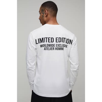 Limited Edition Regular Fit T-shirt Met Lange Mouwen | White | Size XS