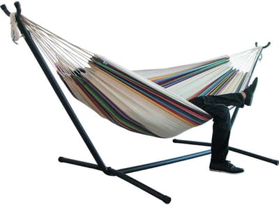 Dubbele Hangmat - Schommelbed - Ontspanning Buiten - Verdikt Canvas Materiaal - 200 x 150 cm - Zwart