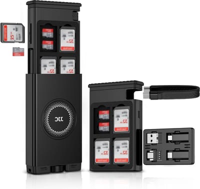 Snel Laad- en Gegevenskabel met SD/TF Kaartlezer, USB-C, USB A, MicroUSB en OTG Adapter voor Reizen, Smartphones en Camera's