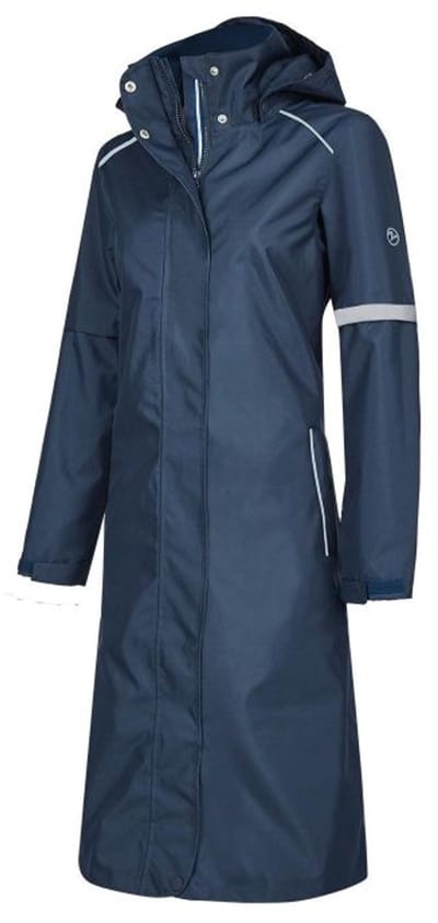 Busse lange regenjas Signy-L - waterdichte, ademende dames regenjas - navy blauw