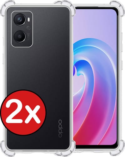 Hoesje - 2 Stuks - Geschikt voor OPPO A76 - Sterk & Shockproof - Back Cover - Siliconen Case - Telefoon Hoes Shock Proof - Telefoonhoes - Transparant