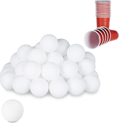 beerpong ballen - 48 stuks - 38 mm - kunststof - ping pong ballen - wit