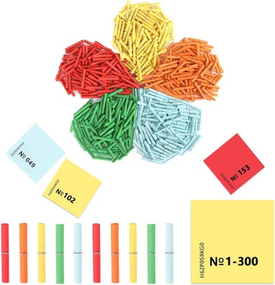 Tombola Set met 200 Losse Loterij Tickets, Gekleurd en Genummerd