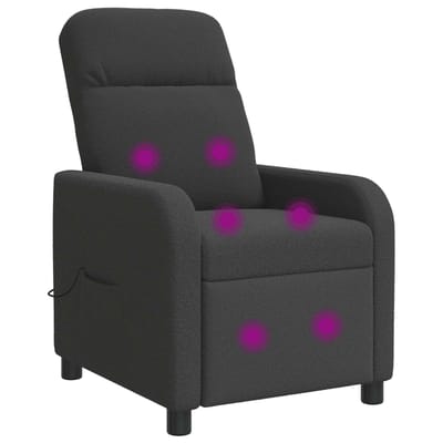 vidaXL - Massage - Relaxstoel - Donkergrijs - Bouclé