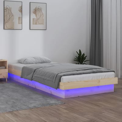 vidaXL - Bedframe - LED - massief - hout - 75x190 - cm