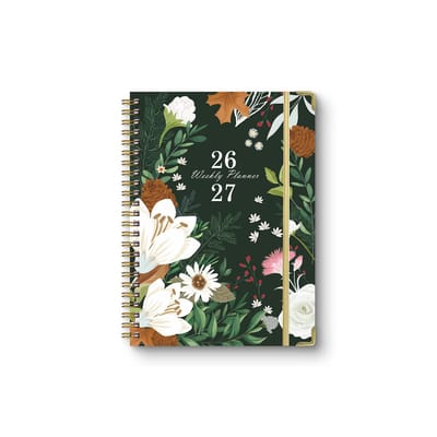 School agenda 2026-2027 - Week & Maand Indeling - Luxe Botanisch Design met Notitiepagina's & Extra Index - Academische Planner - Voor Studenten, Scholieren & Docenten - Kantoorbenodigdheden - 21.5 x 15.5 cm