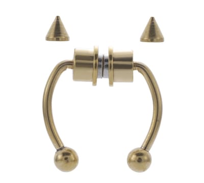 Cabantis Punk Neuspiercing - Fake Piercing - Neusring - Oorbellen - Festival - Magnetisch - Uitwisselbaar - Goudkleurig