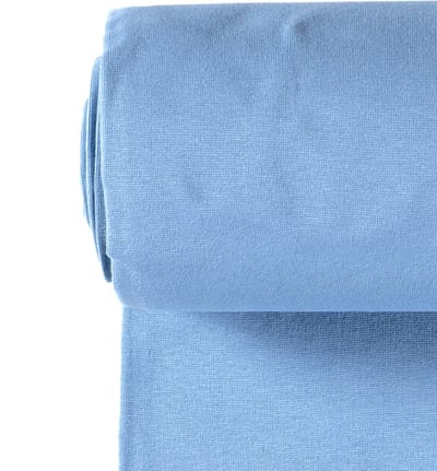 Boordstof Uni Rondgebreid 35 cm per Meter – Baby Blauw – Elastische Boordstof voor Mouwen, Hals & Taille