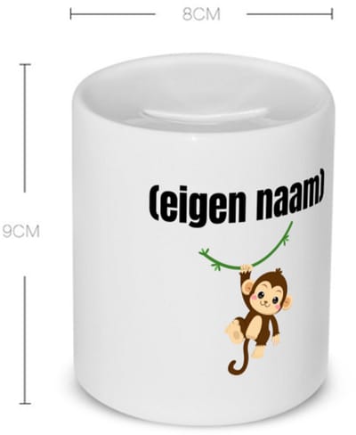 Akyol - kleine aap met eigen naam Spaarpot - Aap - apen liefhebbers - iemand die houdt van apen - verjaardag - cadeau - kado - 350 ML inhoud