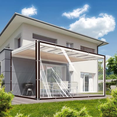 Dailygoods- Afdekzeil Waterdicht - Afdekzeil Tuinmeubelen - Afdekzeil Balkon - Transparant - Met Ogen - 2 x 4 m - Beschermzeil