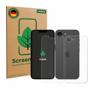 2 Stuks Screenprotector voor Apple iPhone 17e (Voor+Achter) - Hoogwaardige Beschermfolie transparant