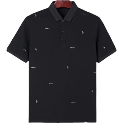Polo de golf à manches courtes pour hommes, nouvelle chemise d'été à revers pour affaires, grande taille 7XL noir