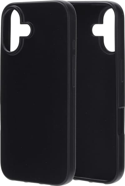Mobiparts hoesje geschikt voor Apple iPhone 16 - Zacht TPU - Schokabsorberend TPU - Grip Coating - Zwart