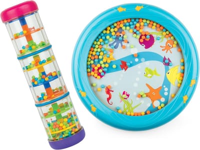 Muziekinstrumenten Set - Regenstok Tamboerijn - Baby Muziek Ontwikkeling - Ontwikkelt Coördinatie - 255 cm - Multicolor