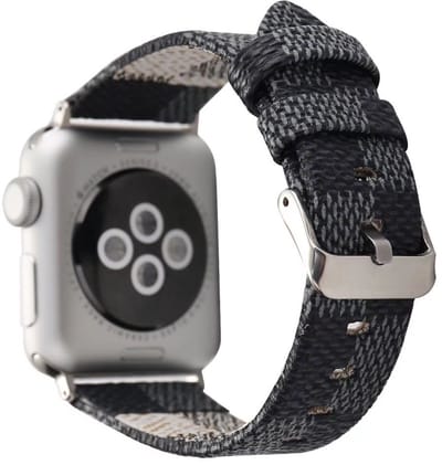 Leren bandje - Apple Watch 38mm 40mm 41mm - zwart zilverkleurige gesp