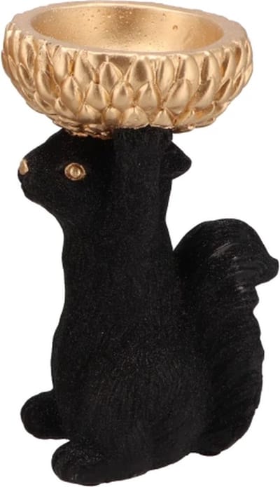 Jingle Zwart Eekhoorn 18x17x28cm Herfst Kerst Sinterklaas